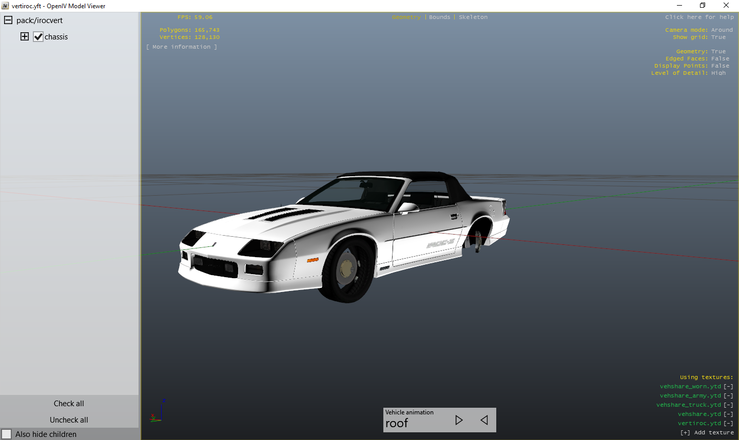 1990 Z28 Iroc Vert